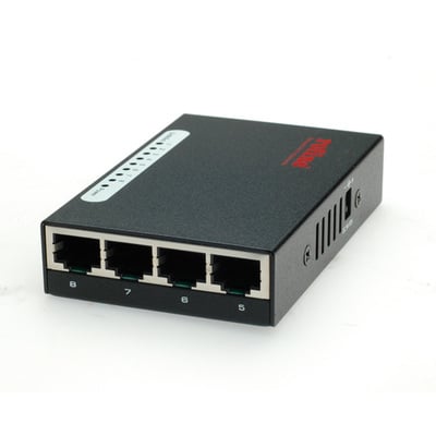 Switch 10/100, 8port, kovový, MINI, 94x62x20mm, možnosť napájania z USB, ROLINE