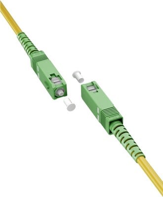 Fiber kábel SC/APC-SC/APC, 0.5m Simplex OS2(9/125µm), LSOH, 3mm, Kábel pre Orange a Magio, žltý
