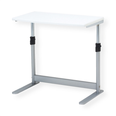 Stolík pre laptop / tlačiareň malý, max 10kg, 39/49x50x39cm (HxWxD), výškovo nastaviteľný, biely