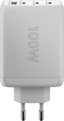 Nabíjačka USB 230V 4port, 1xUSB A, 3xUSB Typ C, 100W, Power Delivery, GaN, biela