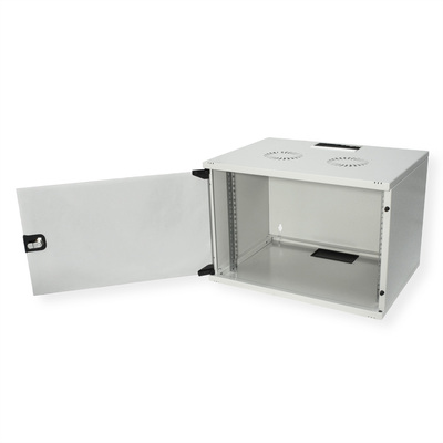 19" Rack na stenu 7U, sivý, 370x540x400 mm (HxWxD), RAL 7035, BASIC