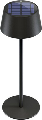 Solárna stolná LED lampa, 150lm, vonkajšia IP44, nabíjacia 1800mAh, teplá biela 3000K, farba čierna