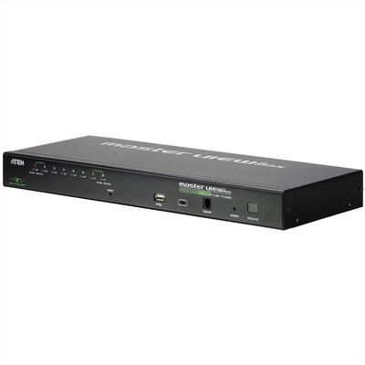 KVM switch/prepínač cez IP 8PC, VGA, PS2+USB, 19'' s OSD