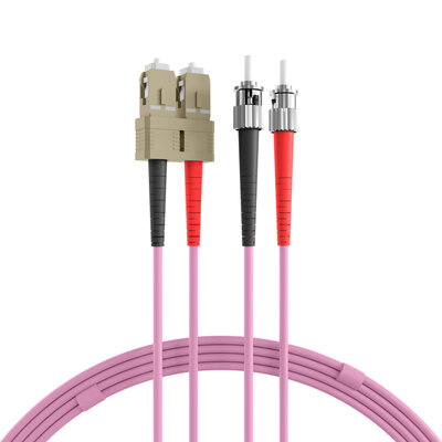 Fiber kábel SC-ST, 0.5m Duplex OM4(50/125µm), LSOH, 3mm, fialový