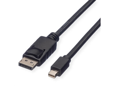 Kábel DisplayPort mini/DP M/M 5m, 4K@60Hz, DP v1.2, 21.6Gbit/s, TPE, flexibilný, čierny, eko. obal
