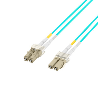 Fiber kábel LC-LC, 40m Duplex OM3(50/125µm), LSOH, 2mm, tyrkysový