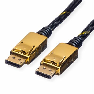 Kábel DisplayPort M/M 2m, 4K@60Hz, DP v1.2, 21.6Gbit/s, čierny, pozl. konektor, Gold