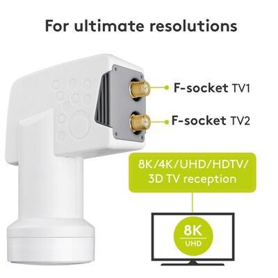 Konvertor LNB Twin, DVB-S, DVB-S2, 4K, 3D