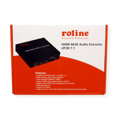 HDMI Audio Extraktor, digital: toslink (S/PDiF), analog: 4x 3.5mm jack, čierny