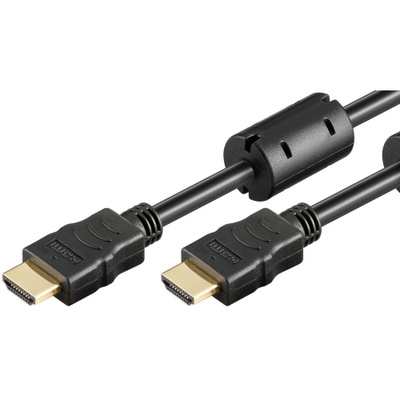 Kábel HDMI M/M 10m, High Speed+Eth, 4K@30Hz, HDMI 1.4, G pozl. kon., čierny, feritový filter
