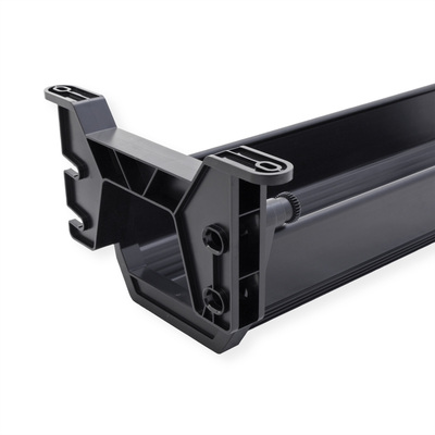 Káblový organizér, žľab na káble pod stôl, plast (ABS), 449x182x118mm (DxHxV), čierny