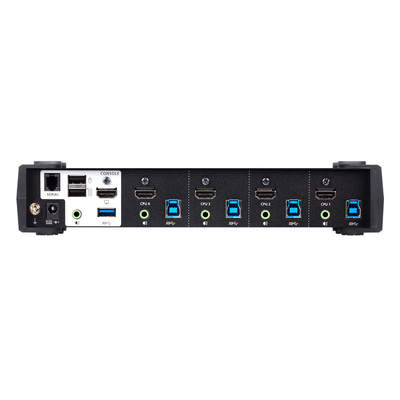 KVM switch/prepínač 4PC, HDMI, USB, USB 3.0 hub, Audio, 4K@60Hz