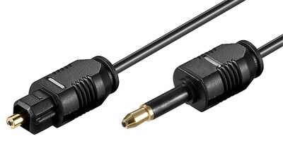Kábel Toslink audio optický SPDIF prepojovací /Toslink 3.5mm M/M 1m, ø2.2mm, čierny, Slim