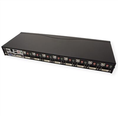KVM switch/prepínač 8PC, USB, Audio, DVI-D