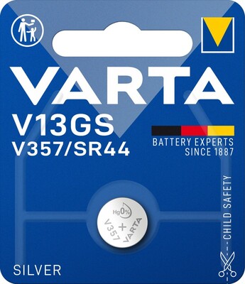Batéria VARTA Striebrooxidová SR44 1.55V 155mAh (V357 V303 V521 V13GS/357) 1BL