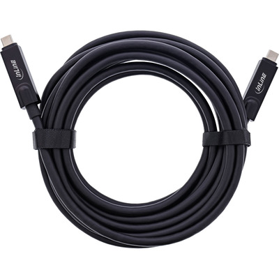 Kábel USB 3.2 Gen 2, Typ C CM/CM 10m, 8K@60Hz UHD, 10Gbps, PD 60W 20V3A, čierny, aktívny, optický