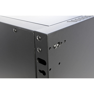 19" Rack na stenu 12U, čierny, 645x600x450mm (HxWxD), odnímateľné bočnice