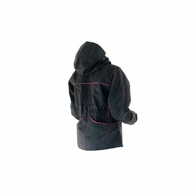 Vetrovka SPIDER s kapucňou, čiastočne nepremokavá, čierna+sivá reflexná, XL