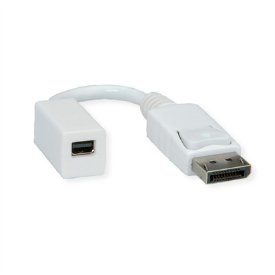 Adaptér DisplayPort - mini DisplayPort, M/F, v1.1, 4K@30Hz, 15cm, biely