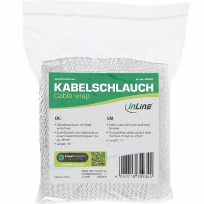 Káblový organizér Kábel Fix, suchý zips, 1m, ⌀ do 25mm, biely