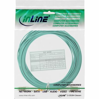 Fiber kábel LC-LC, 15m Duplex OM3(50/125µm), LSOH, 3mm, tyrkysový