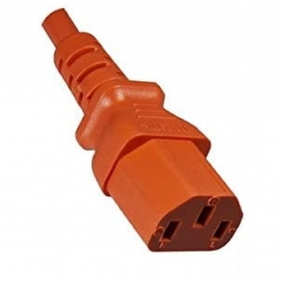 Kábel sieťový 230V, vidlica (CEE7/7) lomená - C13, 1.8m, 0.75mm2, 10A, oranžový
