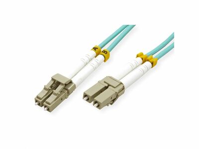 Fiber kábel LC-LC, 20m Duplex OM3(50/125µm), 2.8mm, tyrkysový