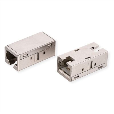 Spojka RJ45, cat.6a, tienená, kovová Gigabit, Slim