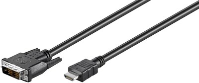 Kábel DVI-D/HDMI M/M 2m, Single-Link, 1920x1080@60Hz, čierny