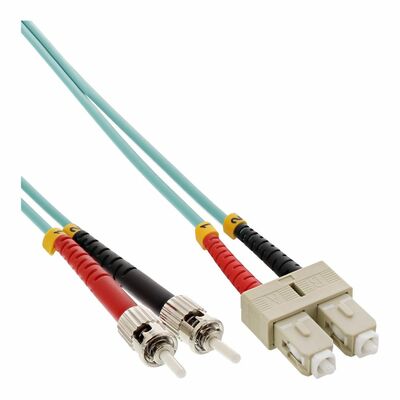 Fiber kábel SC-ST, 3m Duplex OM3(50/125µm), LSOH, 2mm, tyrkysový