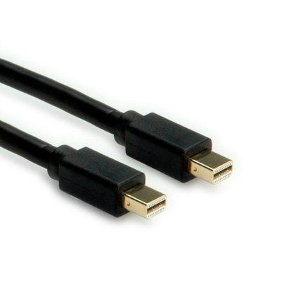 Kábel DisplayPort mini M/M 2m, 8K@60Hz, DP v1.4, 32.4Gbit/s, čierny, pozl. konektor