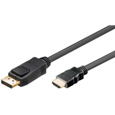 Kábel DisplayPort na HDMI M/M 3m, jednosmerný, 4K@30Hz, audio, čierny, pozl. konektor