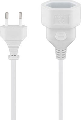 Predlžovačka 2pin, 3m s 1 zásuvkou, 0.75mm², biela