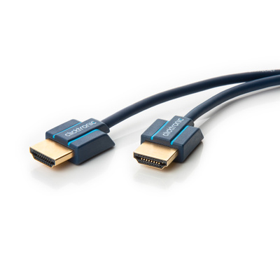 Kábel HDMI M/M 2m, Ultra High Speed+Eth, 4K@60Hz, HDMI 2.0, 18G, G pozl. kon., Modrý, Slim, C
