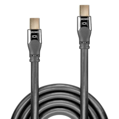 Kábel DisplayPort mini M/M 2m, 4K@60Hz, DP v1.2, 21.6Gbit/s, sivý, pozl.konektor, Cromo