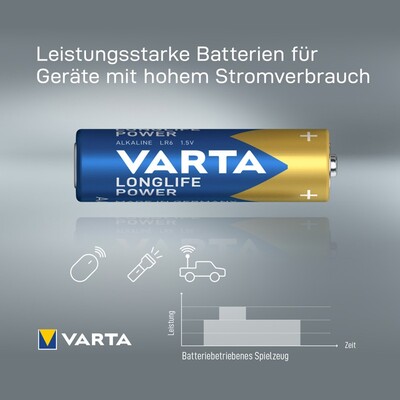 Batéria VARTA Longlife Power Alkalická AA (4ks) 1.5V (LR6) 4BL