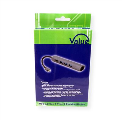 Dokovacia Stanica USB Typ C, HDMI, 3xUSB-A, LAN, 4K@30Hz, 0.15m