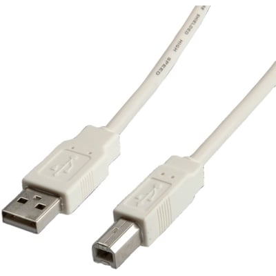 Kábel USB 2.0 A-B M/M 0.8m, High Speed, béžový