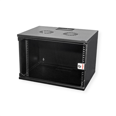 19" Rack na stenu 7U, čierny, 370x540x400 mm (HxWxD), RAL9005, BASIC
