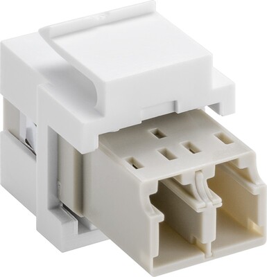 Konektor Keystone LC Duplex F/F, Multimode OM, biely