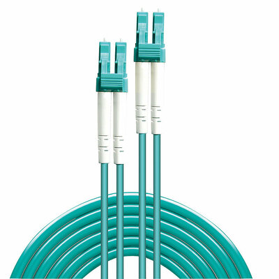 Fiber kábel LC-LC, 50m Duplex OM3(50/125µm), LSOH, 3mm, tyrkysový