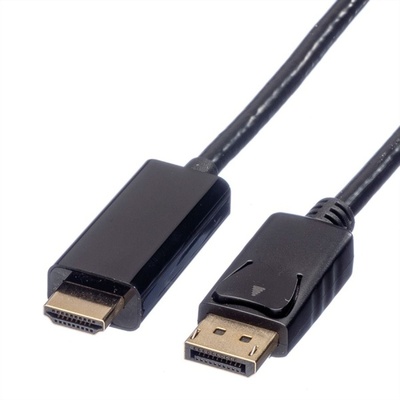 Kábel DisplayPort na HDMI M/M 1m, jednosmerný, 4K@60Hz UHD, audio, čierny, pozl. konektor