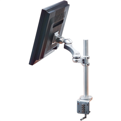 Držiak pre monitor na stôl, úchyt o dosku, max 10kg, rameno 440mm, VESA 75/100, strieborný