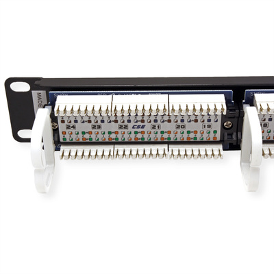 19" Patch panel 24port cat.5e, netienený, 1U, čierny