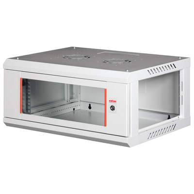 19" Rack na stenu 4U, sivý, 290x600x450mm (HxWxD), odnímateľné bočnice