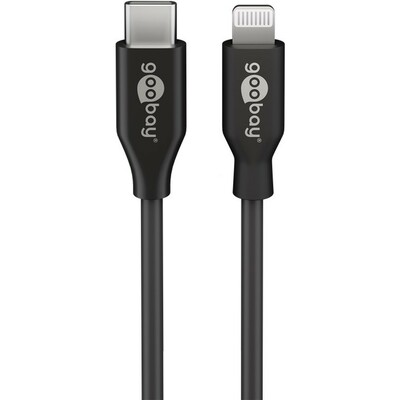 Kábel USB 3.1 Typ C CM/"Lightning" pre Apple, 1m, High Speed, čierny s MFI cert.
