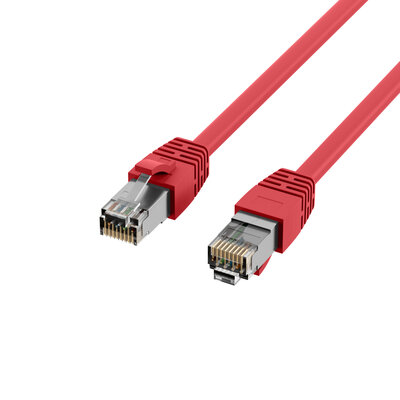 S/FTP (PiMF) Patchkábel LSOH 7.5m cat.8.1, červený, Cu, 40GBit/s, 2000MHz