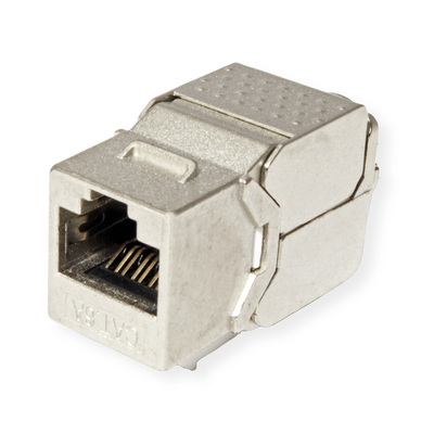 Konektor Keystone cat.6a, tienený, strieborný, beznástrojový (toolless), SLIM
