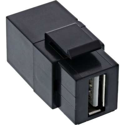 Modul USB 2.0 A/A 90° Keystone, čierny