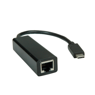 Adaptér USB 3.1 Typ C na RJ45 (Gigabit Ethernet), 10cm, čierny